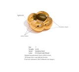 18K Gold Plated Stainless Steel Flower Hollow Big Fashion Statement Ring