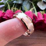 Popular Ring Beveled Polished Brushed 6/8mm Men Women Tungsten Wedding Rings