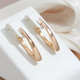 14 Karat Gold Filled Simple Glossy V Shape English Classic Jewellery Earrings For Women