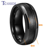 Grooves Domed Polished Finish 4/6/8mm Tungsten Wedding Engagement Rings
