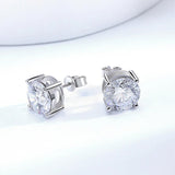 Sensational 1CT Round Cut D Colour VVS1 Moissanite Diamonds Stud Earrings - Sterling Silver Earrings Fine Jewellery - The Jewellery Supermarket