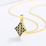 New Creative Diamond-shaped High-quality Handcrafted Enamel Necklace