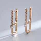 Luxury Trendy Geometric 14K Filled Rose Gold AAA Zircon Diamonds Earrings - High Quality Fine Jewellery