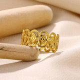 New In Stainless Steel 14K Gold Colour Rings For Women and Girls - Ideal Trendy Fashion Rings, Ideal Gifts - The Jewellery Supermarket