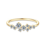 Luxury Moissanite Diamonds Rings 925 Silver with White Yellow Gold Plated Pass Diamond Test For Women Rings Jewellery