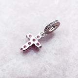 New Pink CZ Crystals Cross Charm Pendant 925 in Sterling Silver Romantic Christian Jewellery For Women - The Jewellery Supermarket
