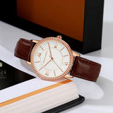 New Elegant Luxury Zircon Diamonds Quartz Movement 34mm Stainless Steel Mesh Leather Strap Casual Fashion Wristwatch