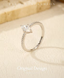 Charming 0.5Ct Rhombus VVS1 D Colour Moissanite 925 Sterling Silver Sparkling Ring