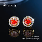 S925 Silver Platinum And Gold Plating Moissanite Stud Earrings Women Fine Jewellery