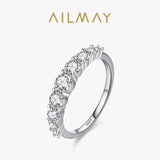Luxury Sparkling Round AAAA Lab Created Diamond 925 Silver Eternity Ring
