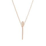 Charming Matchstick 14K Filled Rose Gold AAA White or Red Zircon Full Paved Luxury Party Jewellery Necklace