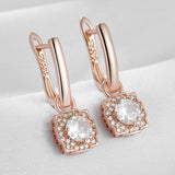 14K Filled Gold Full Shiny AAA Zircon Diamonds Dangle Earrings Quality Jewellery