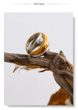 18K Gold Plated New Stainless Steel Layered Geometric Cast Statement Attractive Ring