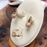 14K Filled Gold AAA Zircon Diamonds Personality Spherical Geometric Hollow Elegant Ring