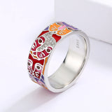 Fashion Color Cat Face Unique Handmade Colourful Enamel Ring