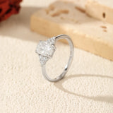 Fabulous D Colour VVS1 Rectangle Moissanite 925 Silver Trendy Sparkling Ring