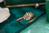Fashion Snake Bling Watch Bracelet Copper Inlaid Rhinestones Cuff Bangle For Women