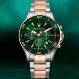 Maserati Original Green Water Ghost Trend Sports Watch Europe and America Style Authentic Quartz Wristwatch