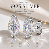 S925 Sterling Silver Radiant Shape 3EX Cut Certified 2.0ct Moissanite Women's Earrings Party Jewelry Gifts With GRA Certificate