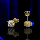Classic Moissanite Diamonds 925 Sterling Silver Fine Jewellery Stud Earrings