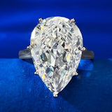 Wonderful Classic Pear Cut High Quality AAAAA High Carbon Diamonds White Sapphire Gemstone Fine Jewellery Rings - The Jewellery Supermarket