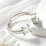 New Design 1 Carat Princess Cut VVS1 D Colour Moissanite Silver Engagement Ring
