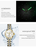 New Elegant Original Stainless Steel Waterproof Luminous Date Fashion Quartz Watches for Ladies