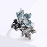 Simple Flower Light Color Epoxy Handmade Enamel Fashion Women's Ring
