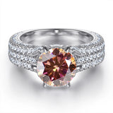 Selection of 2 Carat Multicolour VVS1 D Colour Moissanite Silver Wedding Rings