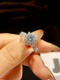 Brilliant 1 Carat VVS1 D Colour Moissanite Diamond Flower Ring for Women