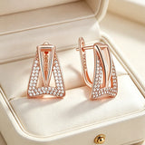 Luxury Design 14 Gold Filed Full AAA Zircon Square Diamonds Drop Earrings