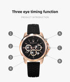 Maserati Luxury Watch Men's Sports Racing Success Series Fashion Multifunction Waterproof Silicone Strap Quartz Watch