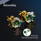 New Silver Moissanite Diamond Studs Earrings Pass Diamond Tester For Men Women