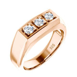 Designer Luxury Heavy 3 Stone VVS1 D Colour Moissanite Diamonds Ring For Men And Women Silver Certified  Jewellery