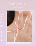 Sweet Heart to Heart AAAA Lab Created Diamond 925 Silver Ring Fine Jewellery