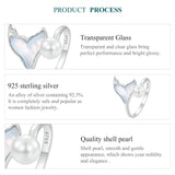 Unique Sterling Silver Rainbow Crystal Mermaid Fishtail Pearl Statement Ring