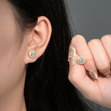 Super 5mm/6.5mm Moissanite Diamonds Halo Stud Earrings for Women Men Fine Jewellery
