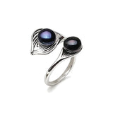 Excellent White/Black/Pink/Purple Natural Double Pearl Silver 925 Rings