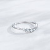 Fashion Sterling Silver AAAA Lab Created Diamond Simple Finger Stackable Ring