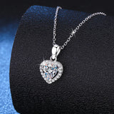 Remarkable 1CT Special Shape Cut Moissanite Diamond 18k White Gold  Plated Heart 925 Sterling Silver Necklace