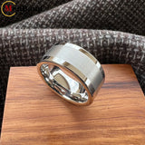 Polished Brushed Flat 10MM 12MM Classic Tungsten Men Women Wedding Ring Comfort Fit
