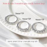 Sparkling VVS1 D Colour 3/4mm Moissanite Diamonds Stackable Eternity Silver Ring