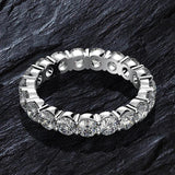Popular Full Moissanite Eternity Engagement Wedding Rings for Women 925 Sterling Silver White Gold Plated Fine Rings