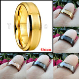 Popular Ring Beveled Polished Brushed 6/8mm Men Women Tungsten Wedding Rings