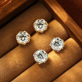 Solitaire 0.1/0.3/0.5/1/2CT D Moissanite Stud Earrings for Men Women