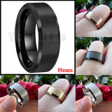 Beveled Satin Finish 6mm 8mm Classic Tungsten Carbide Wedding Rings for Men Women
