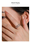 Three Line 925 Sterling Silver with Dazzling AAAA Lab Created Diamonds Ring
