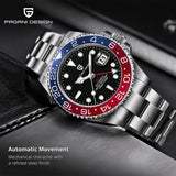 Luxury Brand Mechanical Stainless Steel GMT Watch Sapphire Glass Diver Watch