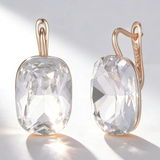14 Karat Gold Filled Shiny White AAA Big Zircon Crystal Drop Luxury Earrings