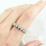 Heart Cut Moissanite Diamonds Eternity Ring with Certificate 925 Silver Stackable Wedding Engament Rings for Women